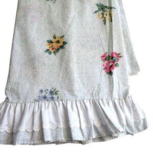 Vintage Westpoint Stevens Twin Ruffled Lace Floral Flat Sheet Percale USA Made